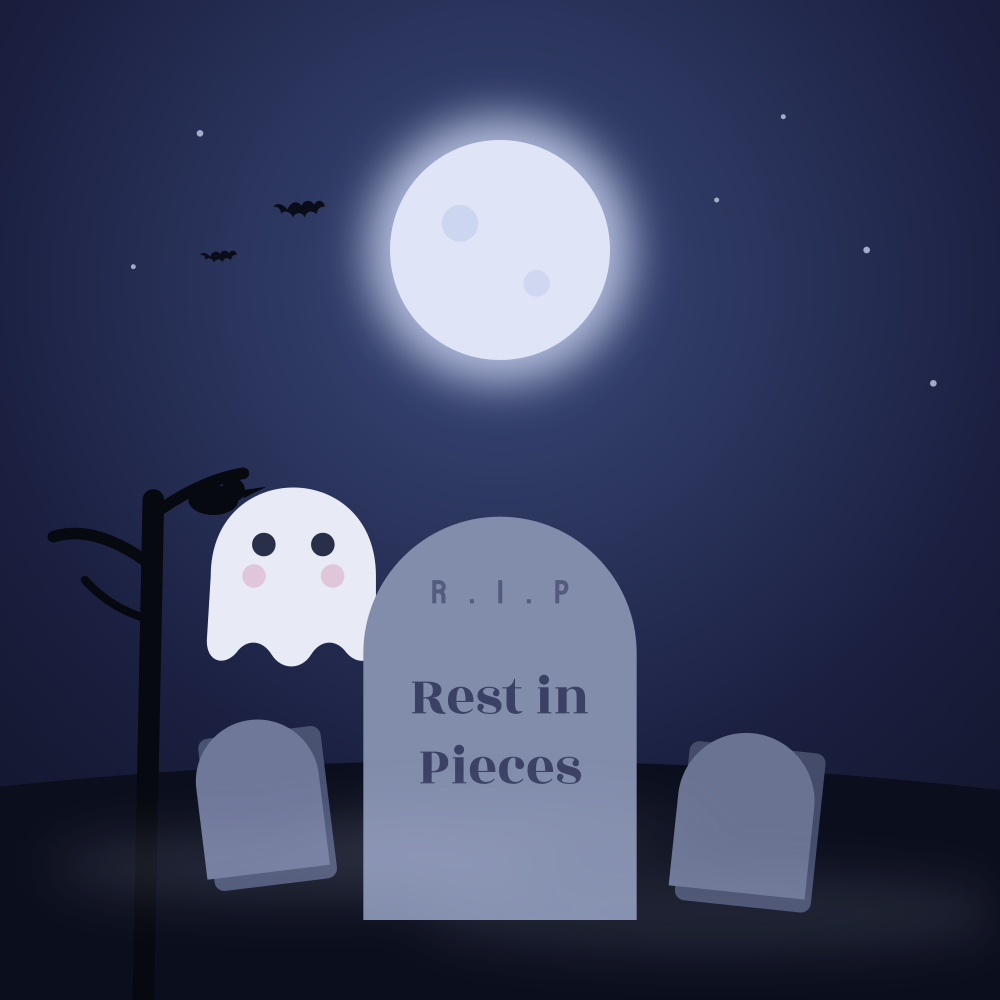 Rest in Pieces Graveyard SVG cut file
