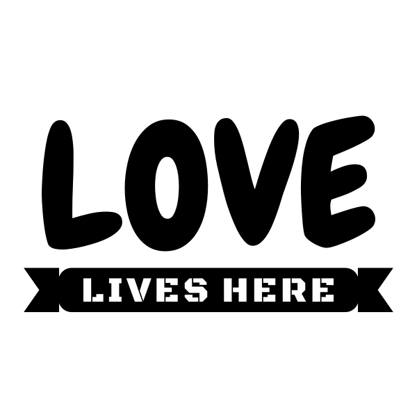 Love Lives Here SVG cut file on a cutting mat