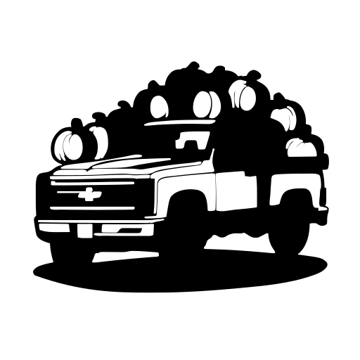 Pickup Truck Carrying Pumpkins SVG cut file